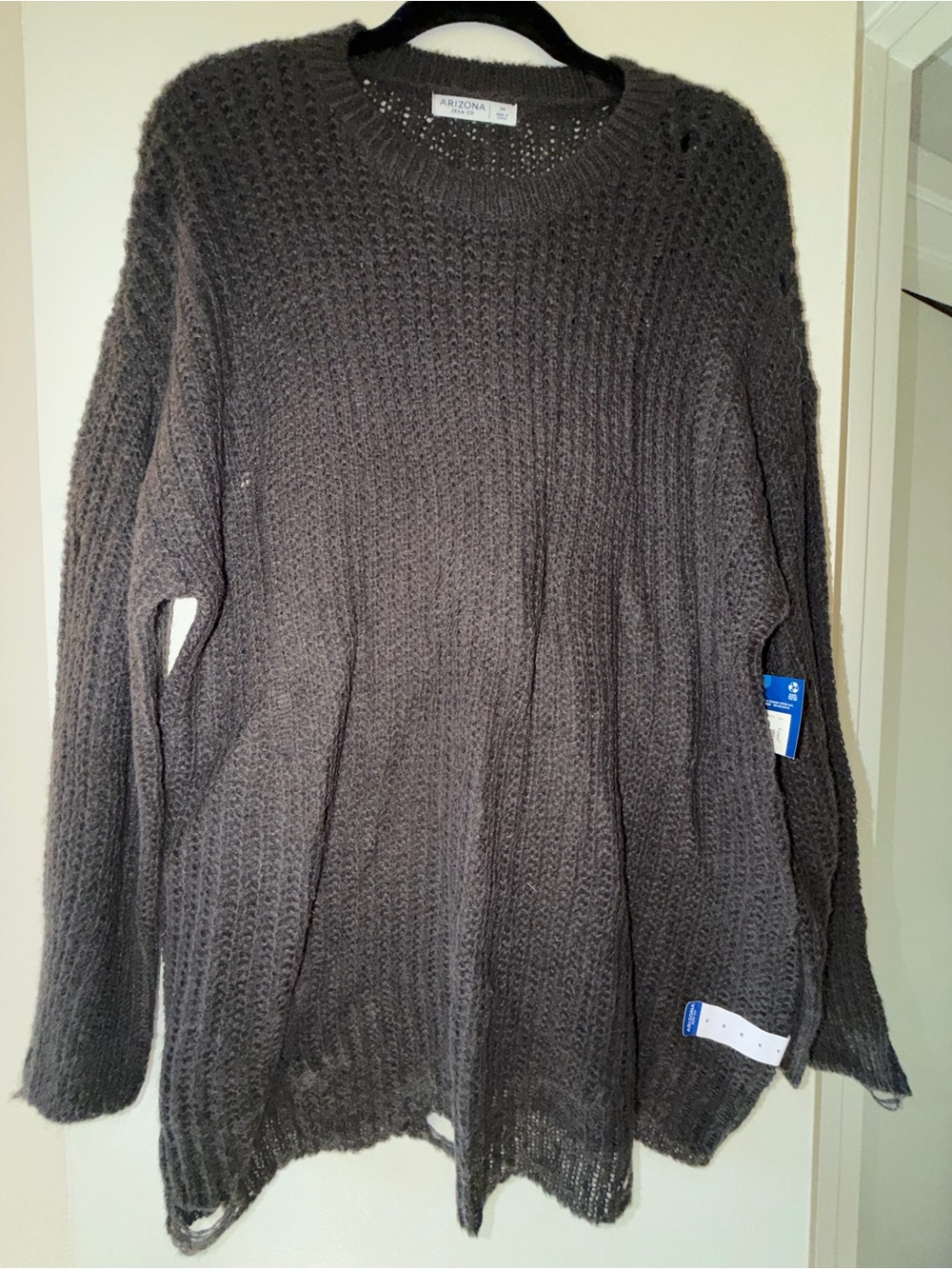 Arizona Jean Co Women’s Dark Gray Knit Crewneck Sweater - Medium
